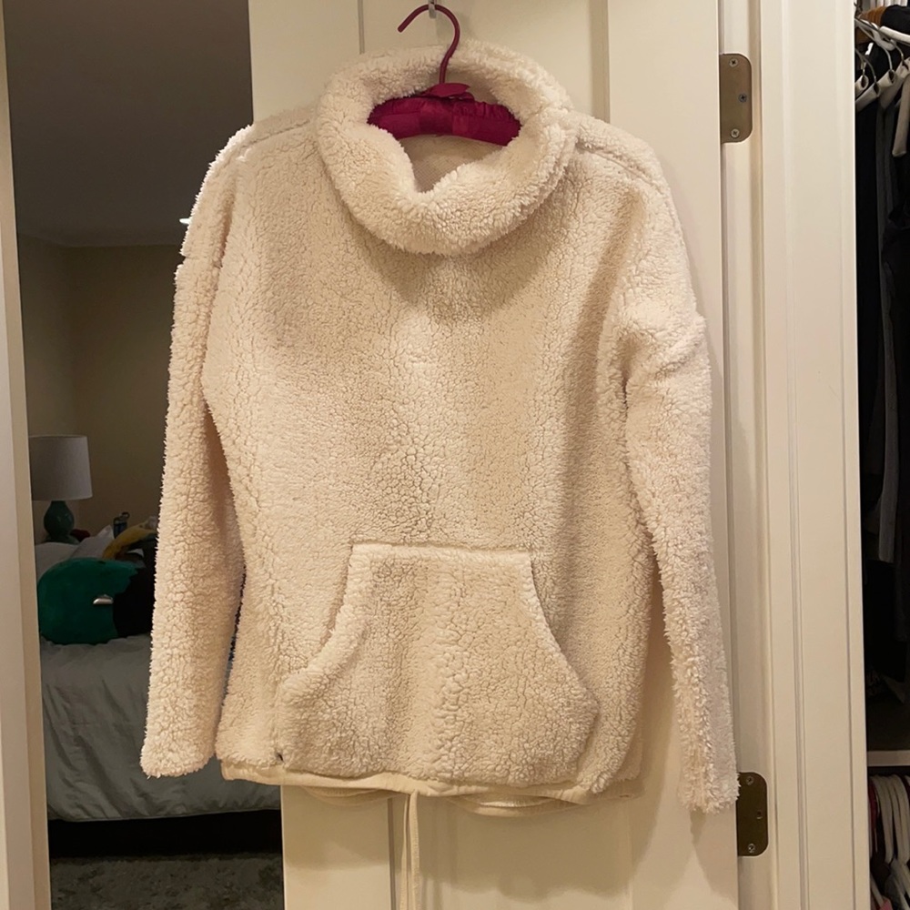 Cream colored fluffy fleece